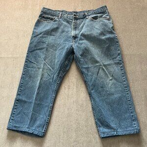 Wrangler Regular Fit Jeans Men 40x30 Blue Denim Altered 22" Inseam Work Casual